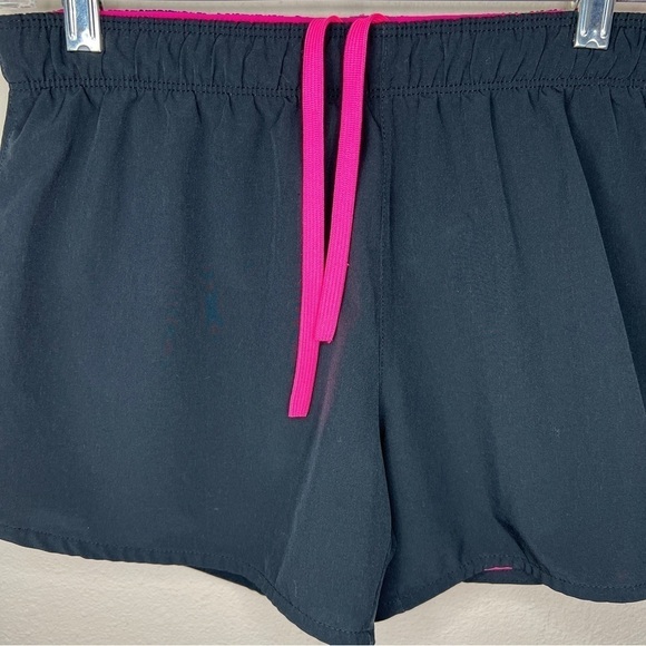 Small Nike Athletic Shorts Black Pink Fuchsia Activewear Elastic Waist - Picture 2 of 8